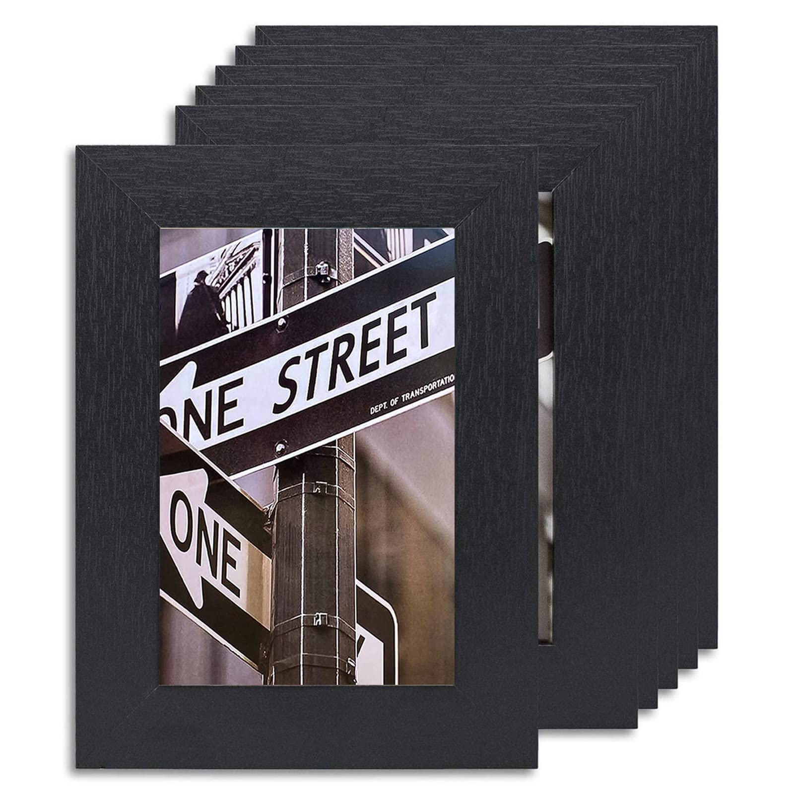 Photo 1 of The Display Guys – Square Profile Picture Frame – Solid Black Woo 4" x 6" - Set of 6 4x6