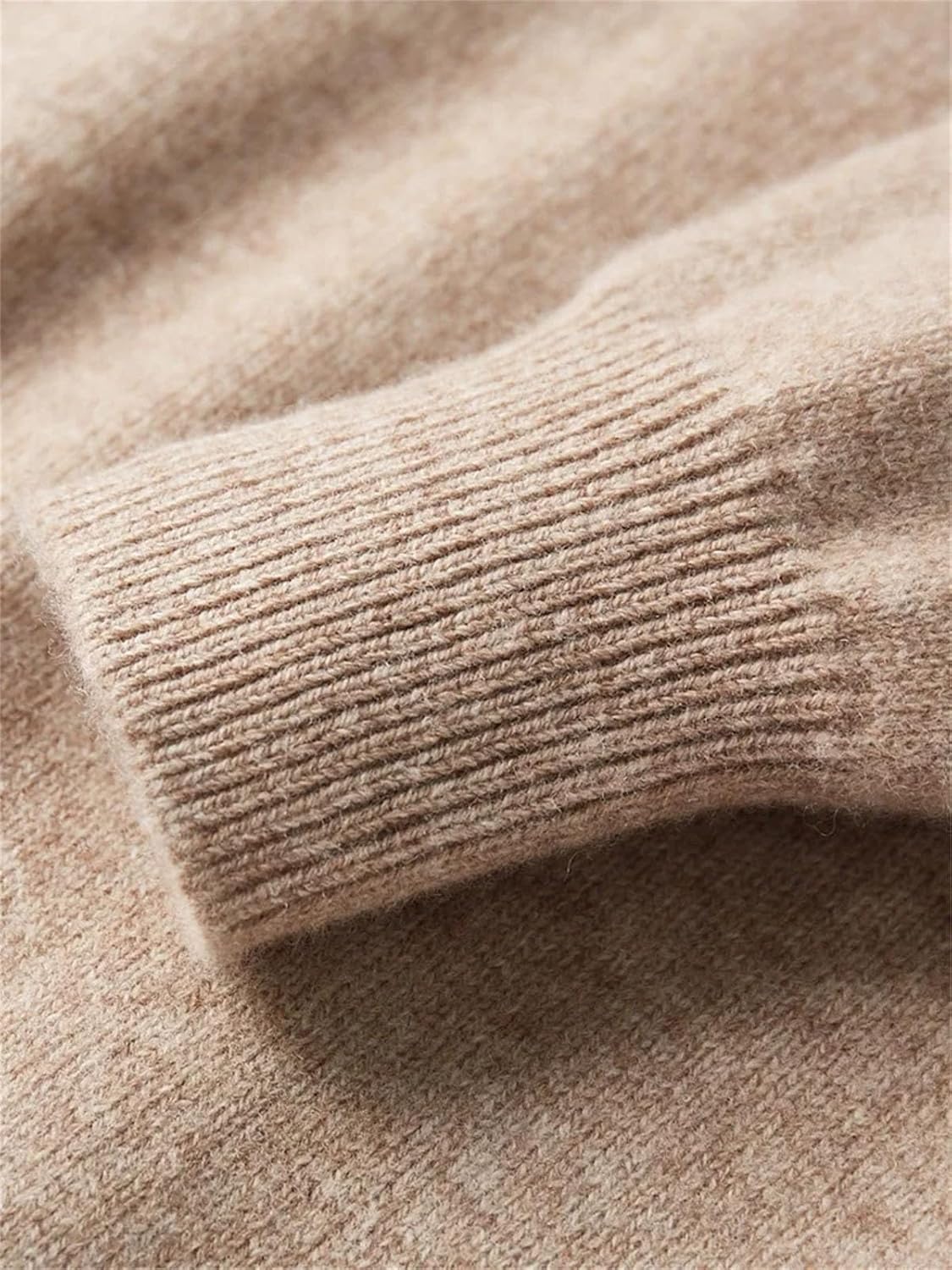 Kelsiop Men's Winter Merino Wool Pullover Stand Collar Knitted Sweater Long Sleeve Thickened Cashmere Bottom Jacket