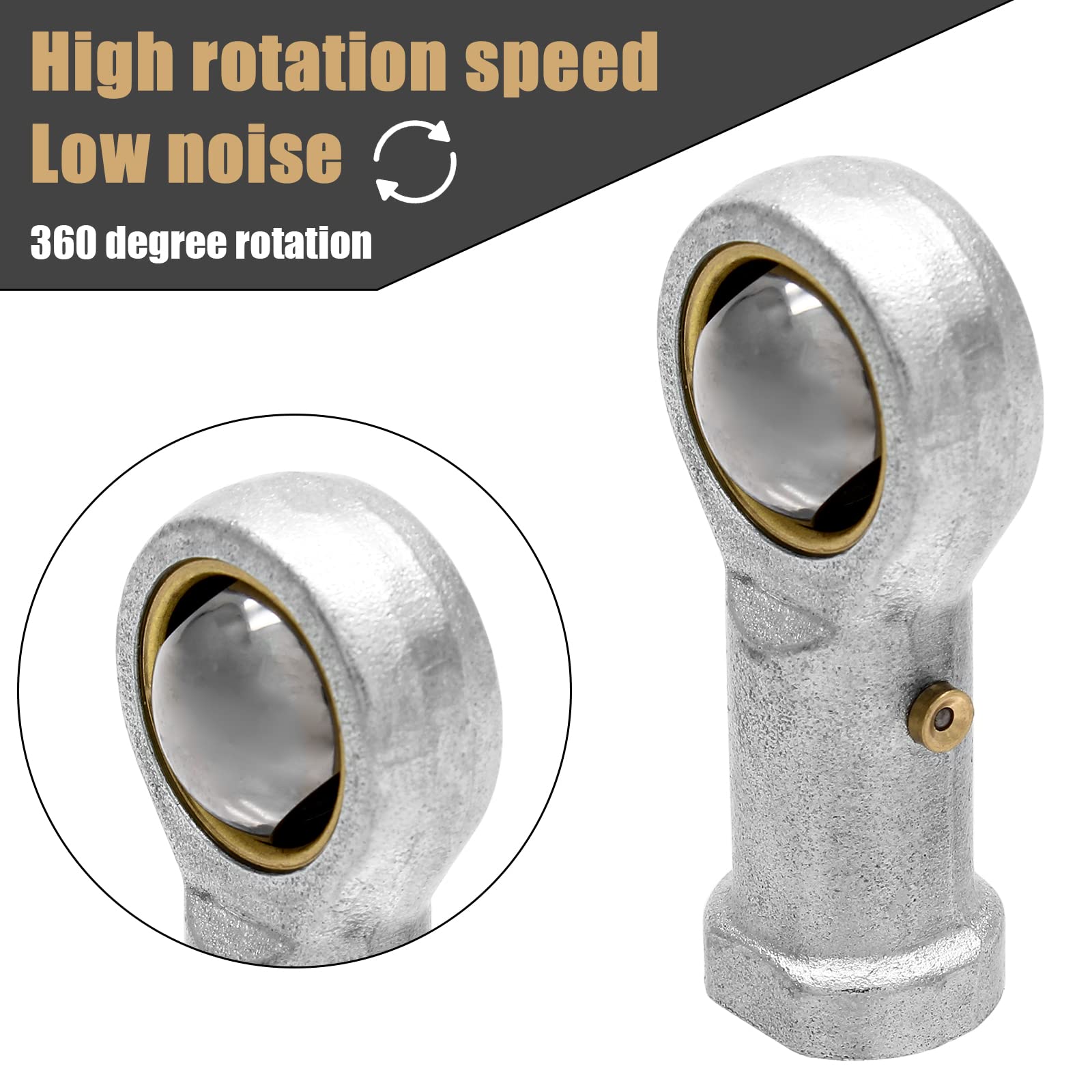 BokWin 2Pcs 3/8 Inch Rod End Heim Joint,PHSB6 Mini Heim Joint Rod End Bearing 3/8-24 Female Thread Right Hand