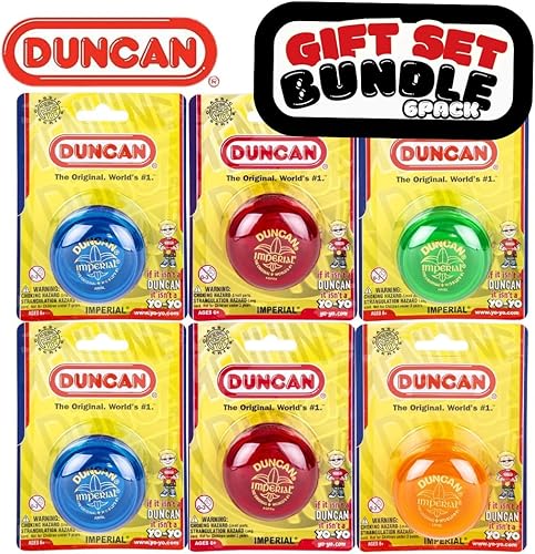 Duncan Toys Imperial - Yoyó (6 piezas), yoyó para principiantes con cuerda, eje de acero y cuerpo de plástico, varios colores
