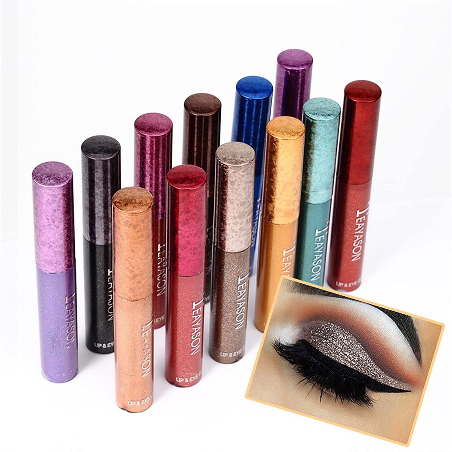 11 Colori Liquido Glitter Set di ombretto Set, Shimmer Metallic Eyeshadow Effetto a Lunga Durata Effetto duraturo Acqua Punto di Ombra a Prova di Acqua Lucida (Color : 11color)