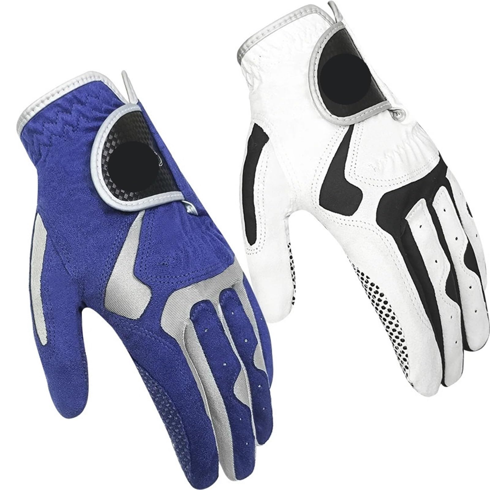 Guanto da golf Guanti da golf 2 pezzi for uomo donna unisex sportivi in ​​tessuto for mano sinistra destra per principianti(Right hand blue,Large L 25)