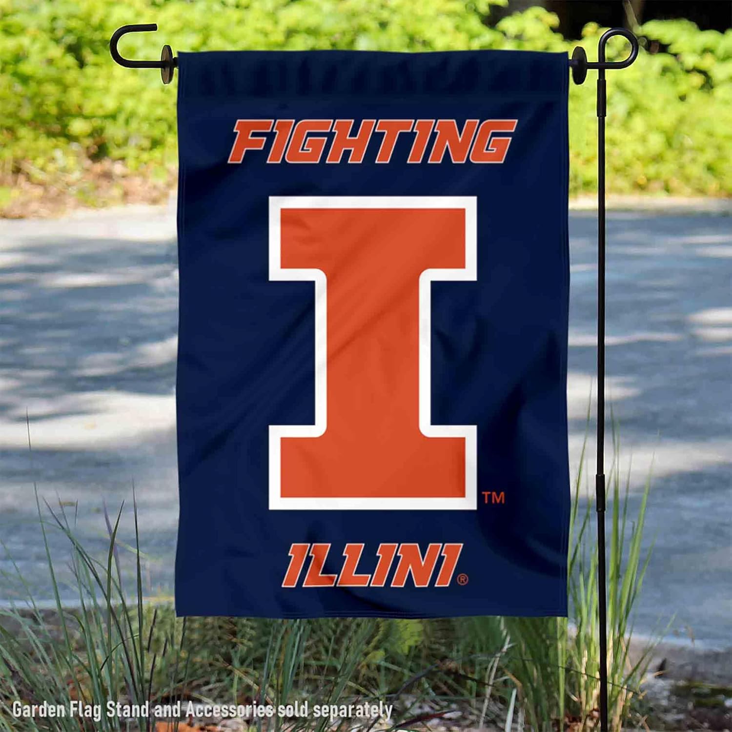 College Flags & Banners Co. Illinois Fighting Illini New Logo Garden Flag - Image 2