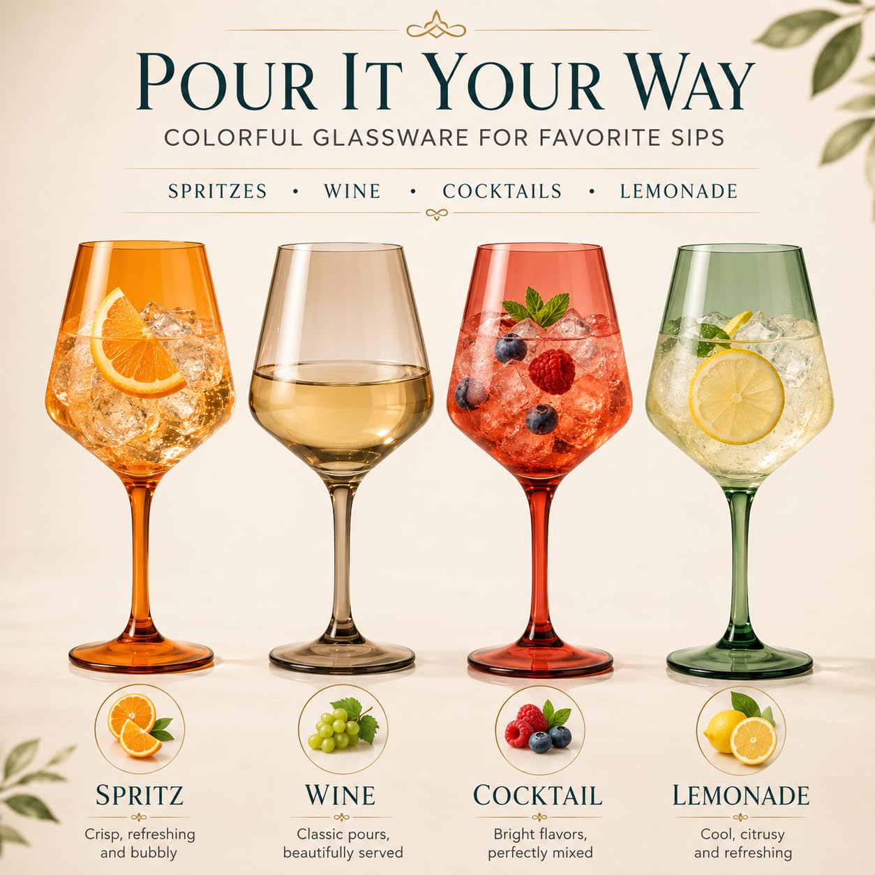 Lot de 12 verres à vin à pied en plastique incassable de style européen Tritan couleur pastel, incassables, sans BPA, pour extérieur, piscine, intérieur, lavage à la main, cadeau quotidien et vacances