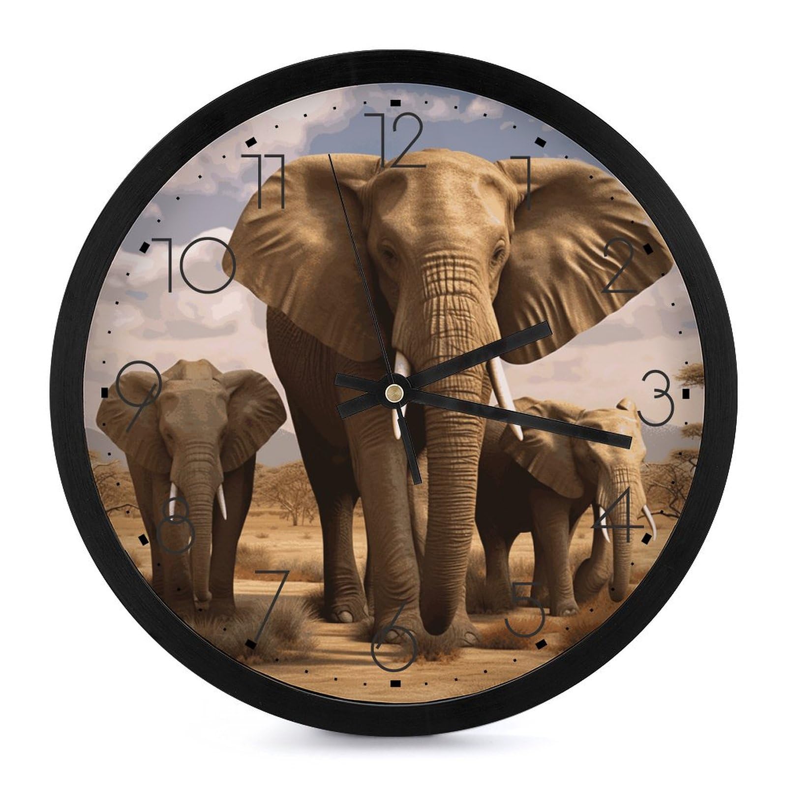Horloge murale éléphant numérique pour une décoration conviviale