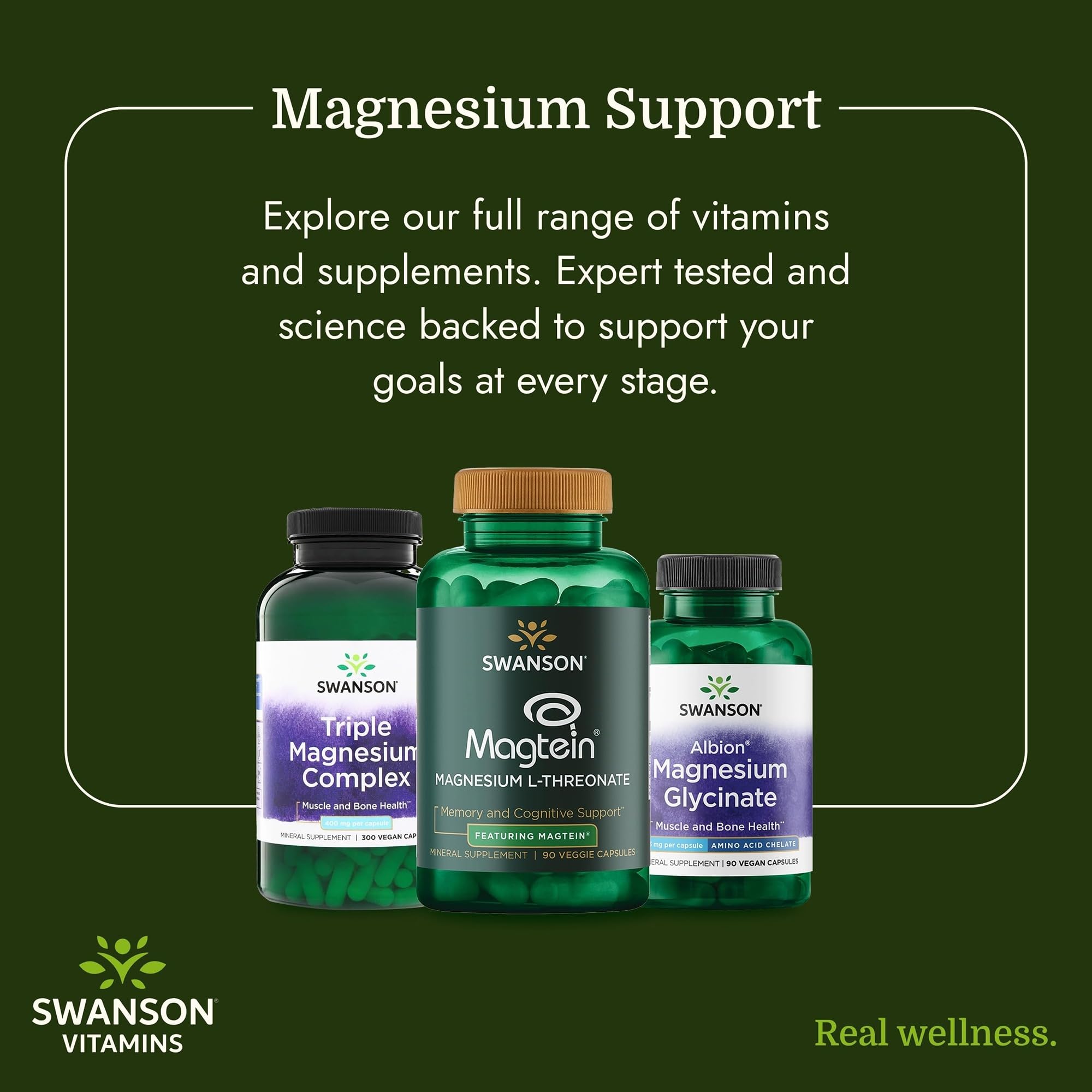 Swanson Triple Magnesium Complex 400 mg, 300 Vegan Capsules — Amazon image 6