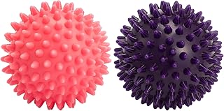In1docom Trigger Point Therapy Spiky Massage Lacrosse Balls Set, Hard Spiky Balls Massager Roller Use as Single or Peanut Ball for Foot Massage & Myofascial Release & Pain Relief