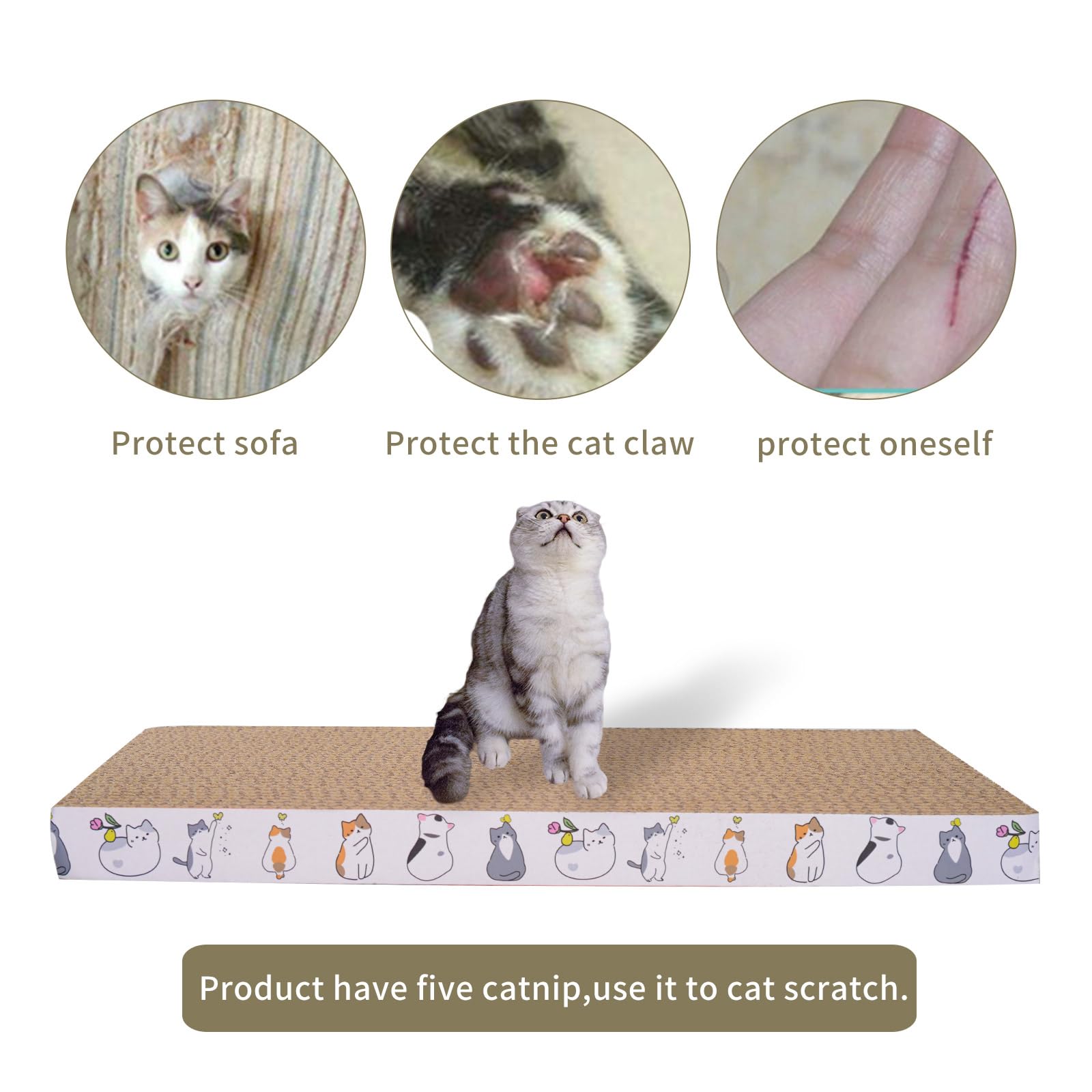 10 Packs cat Scratcher Toys Reversible Scratching Post Board for Indoor Cats Cardboard pad Sleep Play and Grind Claws 3