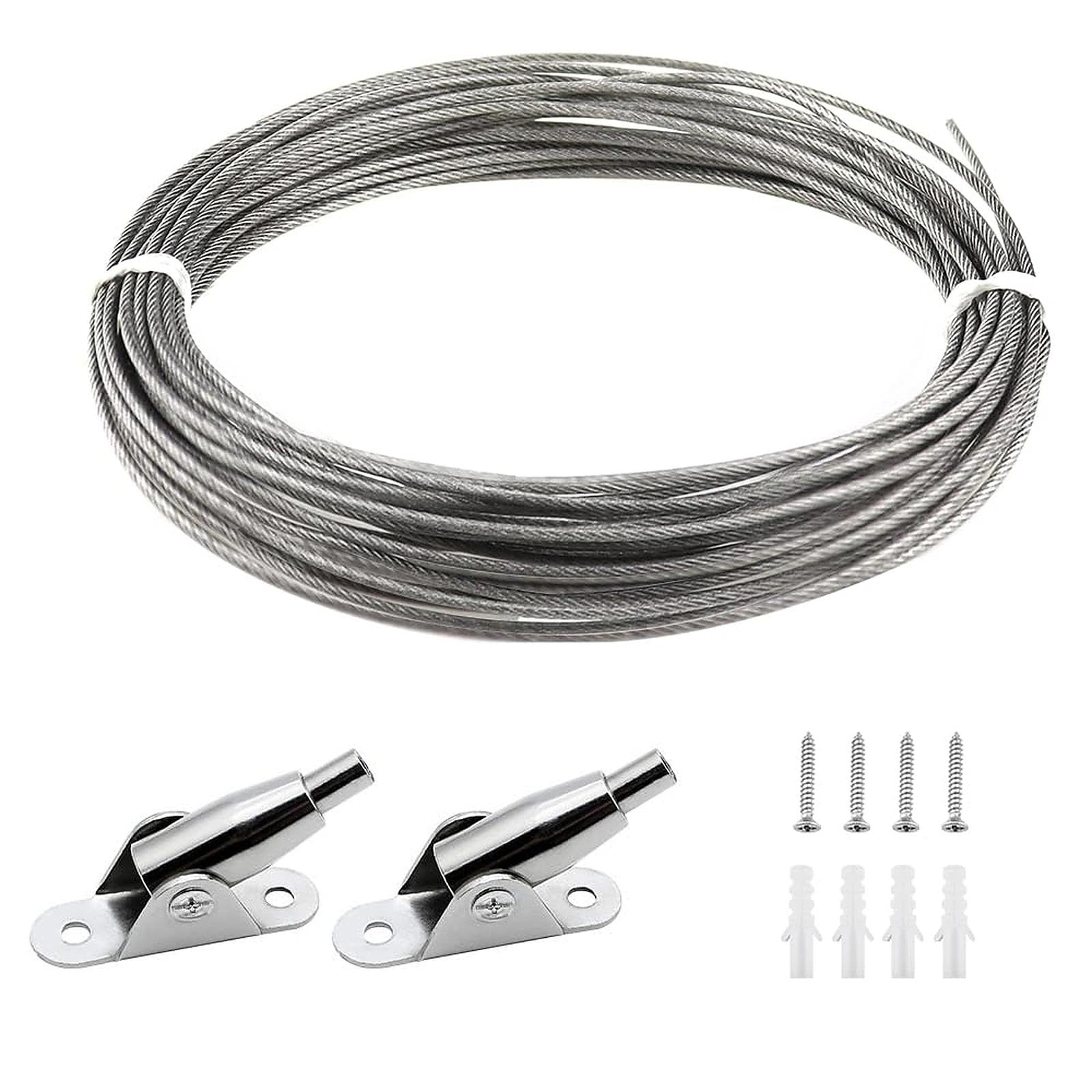 TAIANJI 4 Pièces Ajustable Fil De Suspension Pour Cadre Photo 2 M Câble De Acier Inoxydable 1.5mm Fil D'Acier Inoxydable Cable Metallique Pour Pendaison Jardin Maison