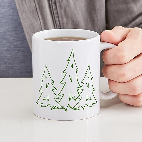 Miniatura 6 de CafePress Taza de café de cerámica Three Pine Trees de 11 oz (11.0 fl oz)