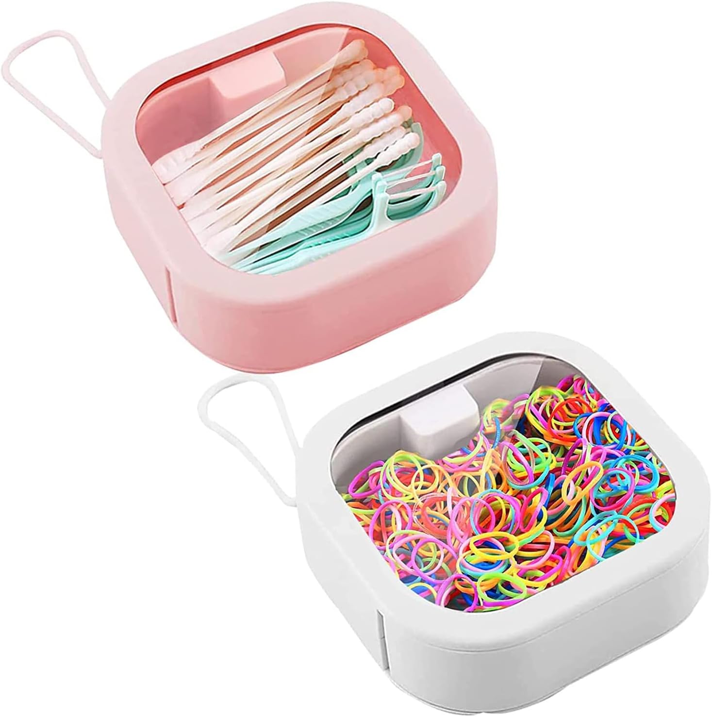 2PCS Hair Tie Organizer, Portable Multifunctional Push Type Travel