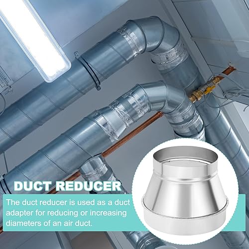 Miniatura 9 de PATIKIL Reductor de conductos de 5 a 4 pulgadas, tubo de conducto de aire de acero galvanizado, reductor de manguera de ventilación, aumentador,