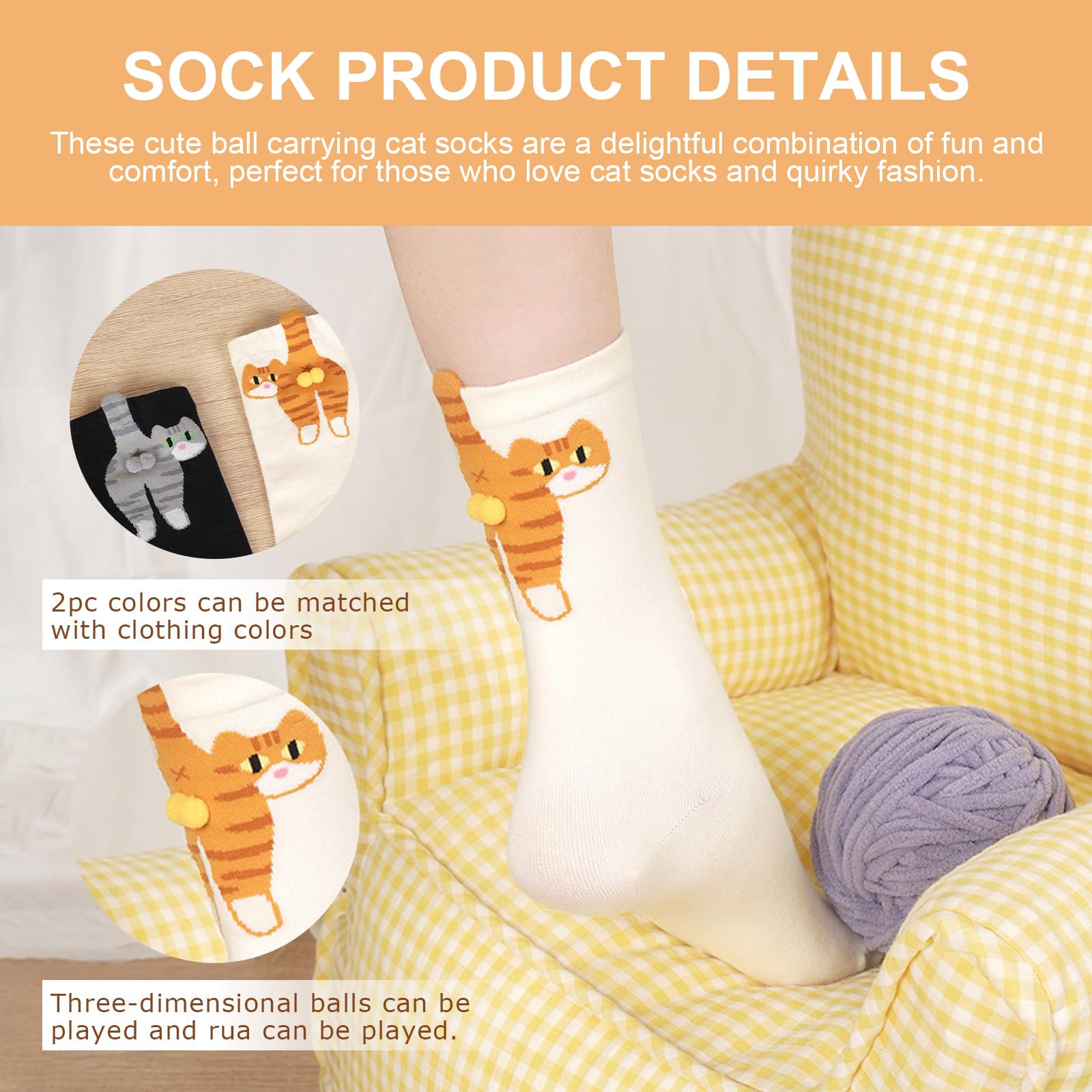 calcetines de gato, 2 pares de calcetines divertidos, 3D, 34-43, para hombres y mujeres, Halloween