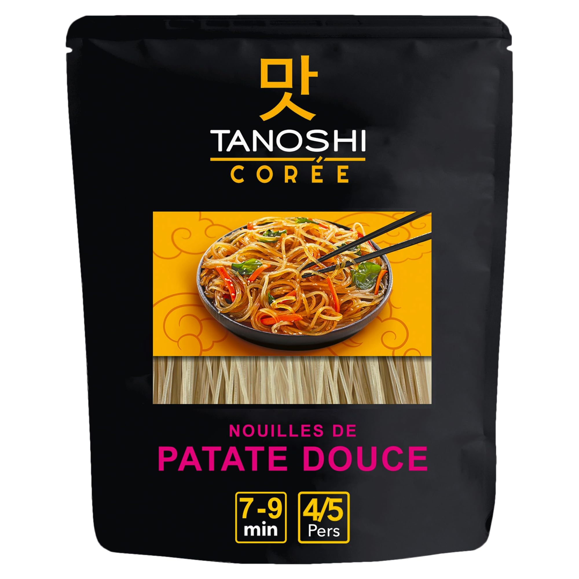 TANOSHI - Nouilles Coréennes de Patate Douce à Cuire - Pour Japchae - Sans Gluten - Paquet de 210 g