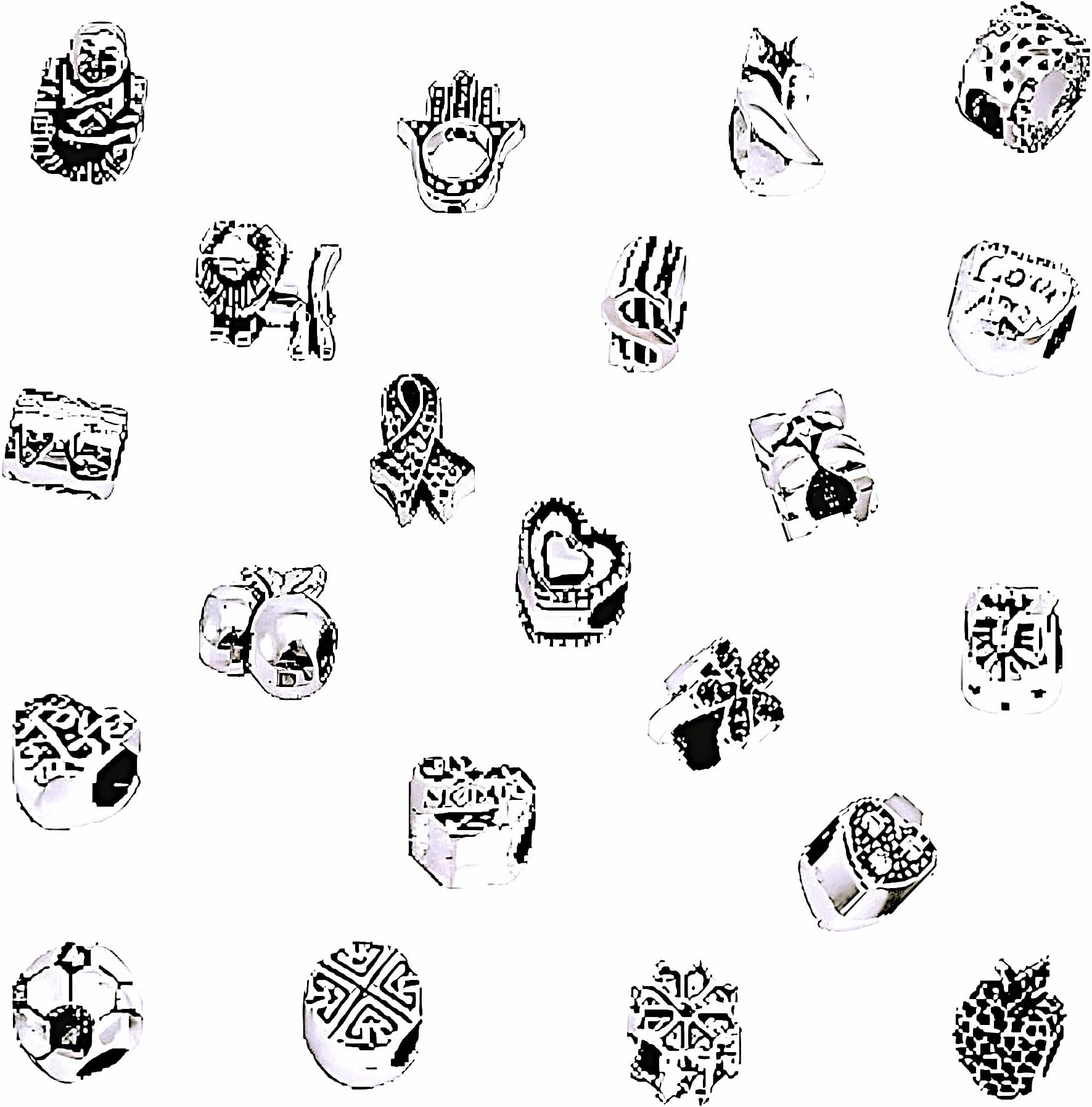 100Pc Tibetan Silver Charms Bulk Pack – 100 Unique Designs No Repeats for Pandora Bracelets Necklaces – Hypoallergenic Nickel-Free – Christmas Birthday Jewellery Making Gifts Women Girls Teens Mum