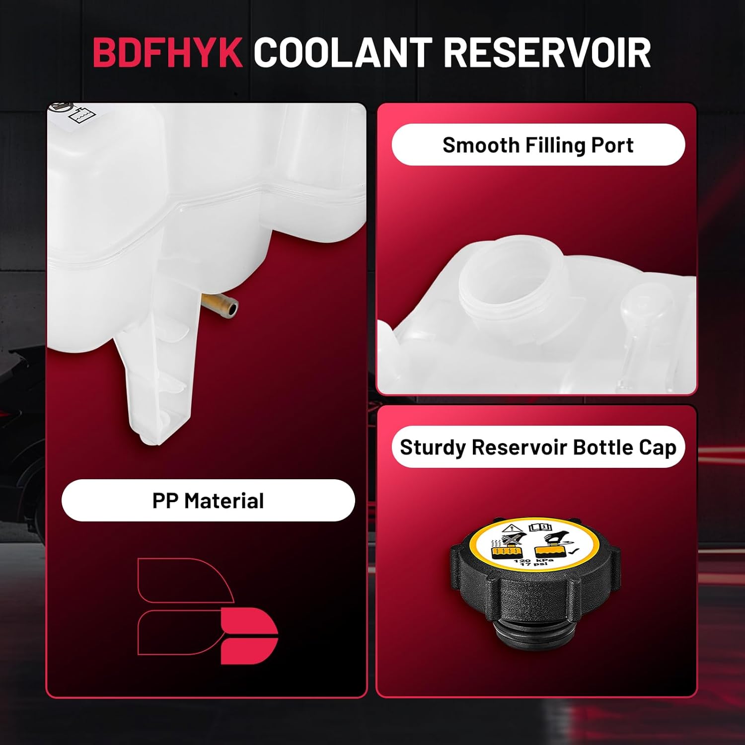 BDFHYK Engine Coolant Expansion Reservoir Overflow Tank Compatible with 2007-2012 Escape 2007-2011 Mercury Mariner Replace 603-215 YL8Z8100AA YL8Z8A080AE BL8Z8A080A