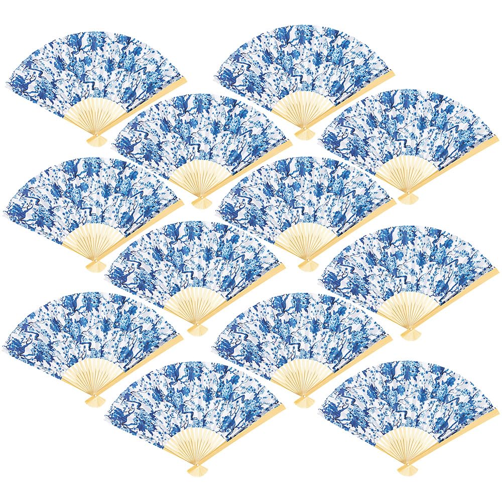 Chinoiserie Print Folding Fan - Party Supplies - 12 Pieces