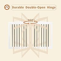 Vista 6 de Puerta independiente para mascotas para perros, puerta plegable de madera para perros, barrera interior para mascotas para escaleras, puertas, patas