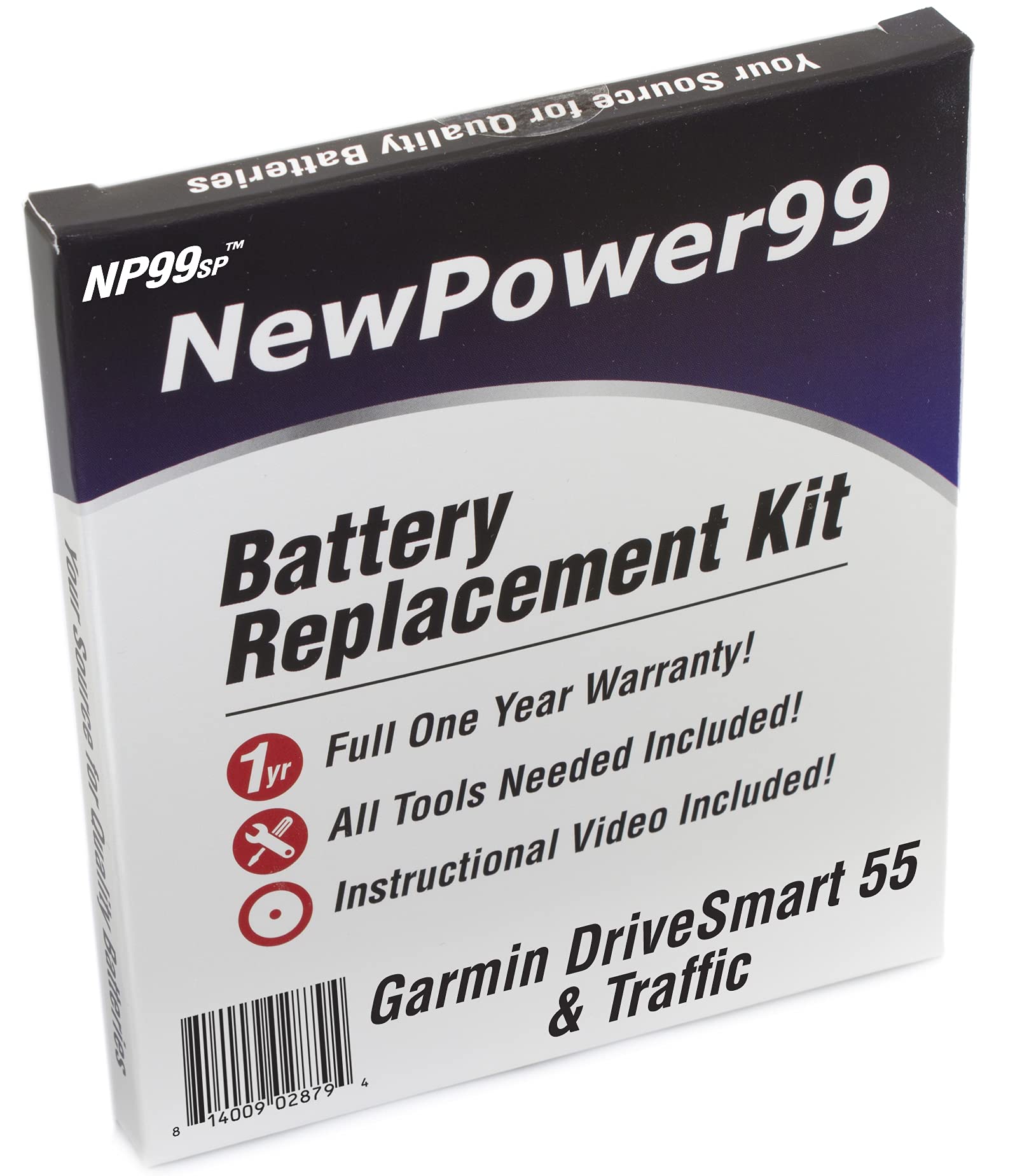 NP99sp Battery Kit for Garmin DriveSmart 55 & Traffic with Tools, Video Instructions and Battery from NewPower99