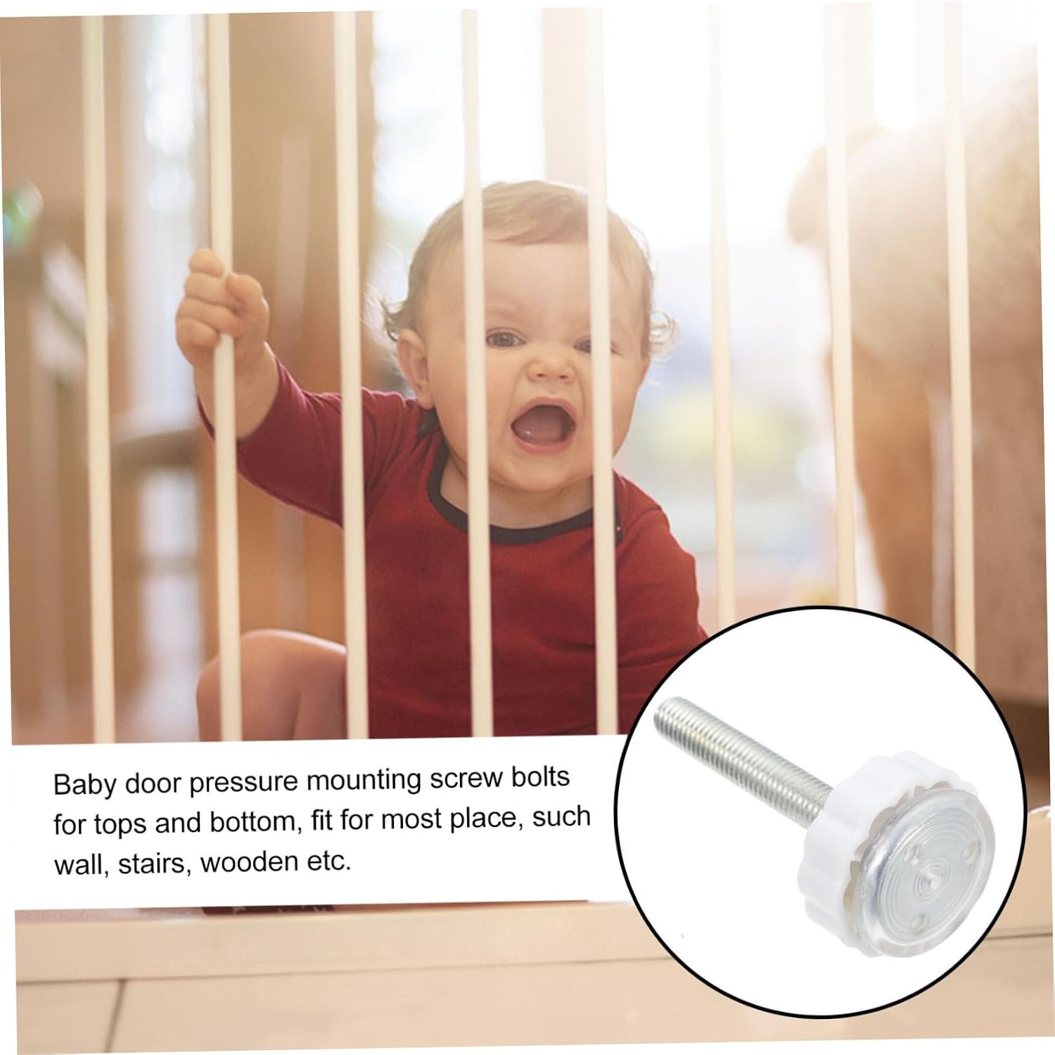 4Pcs Baby Gate Threaded Spindle Rod Replacements with Plastic Ends image 2
