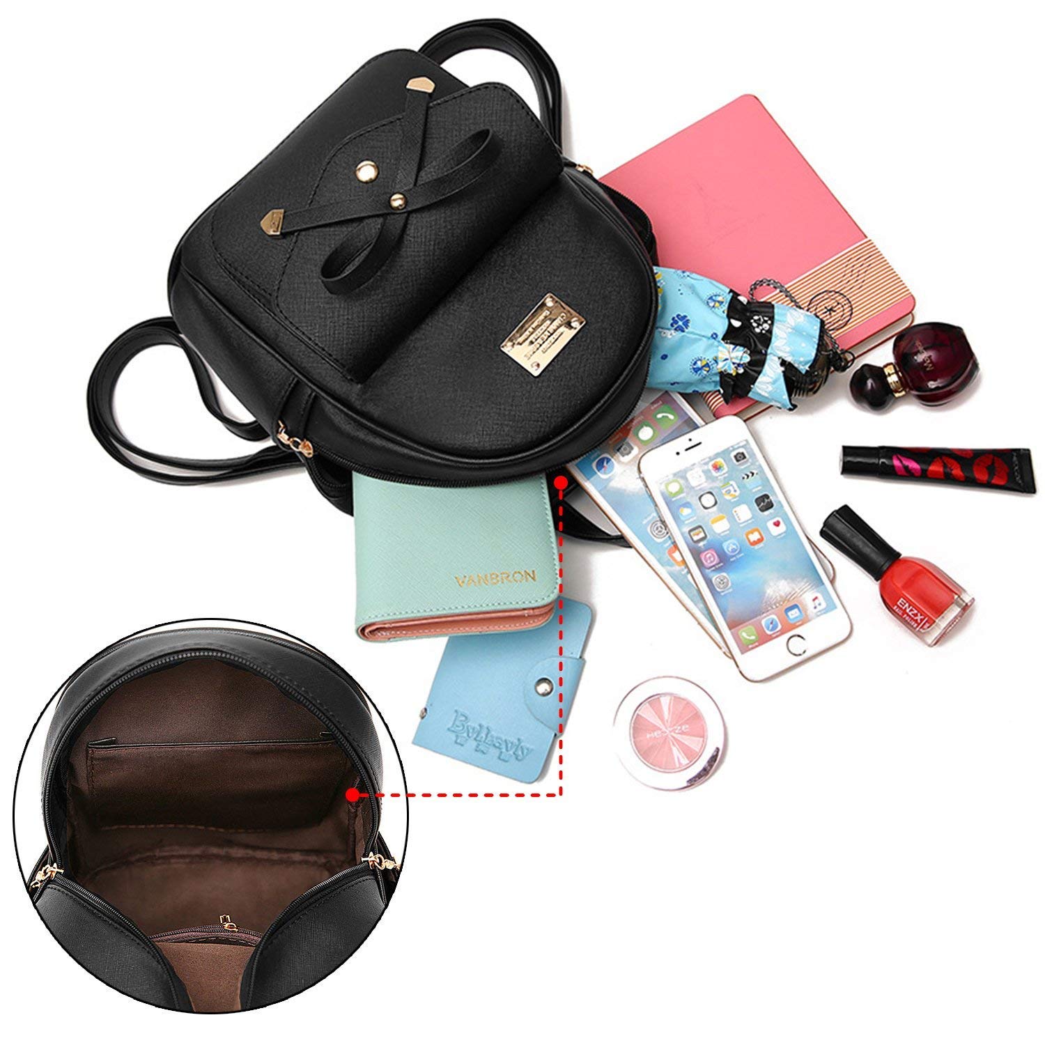 Alice Fashion Rucksack PU Leather Women Girls Ladies Backpack Travel bag Ladies Casual Shoulder Bag for grl (red) 4