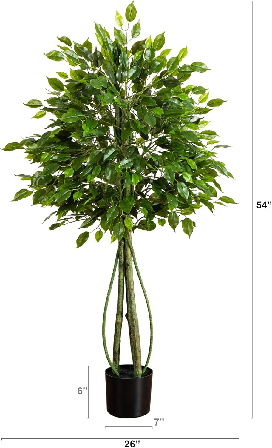 Nearly Natural 4.5ft UV Resistant Artificial Ficus Tree Indoor/Outdoor Greenery
