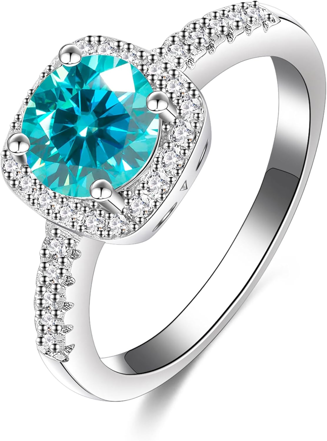 YSDD 0.5/1/2 Carat Moissanite Anniversary Ring for Women, D Color VVS1 Clarity Moissanite 925 Sterling Silver Promise Eternity Engagement Ring