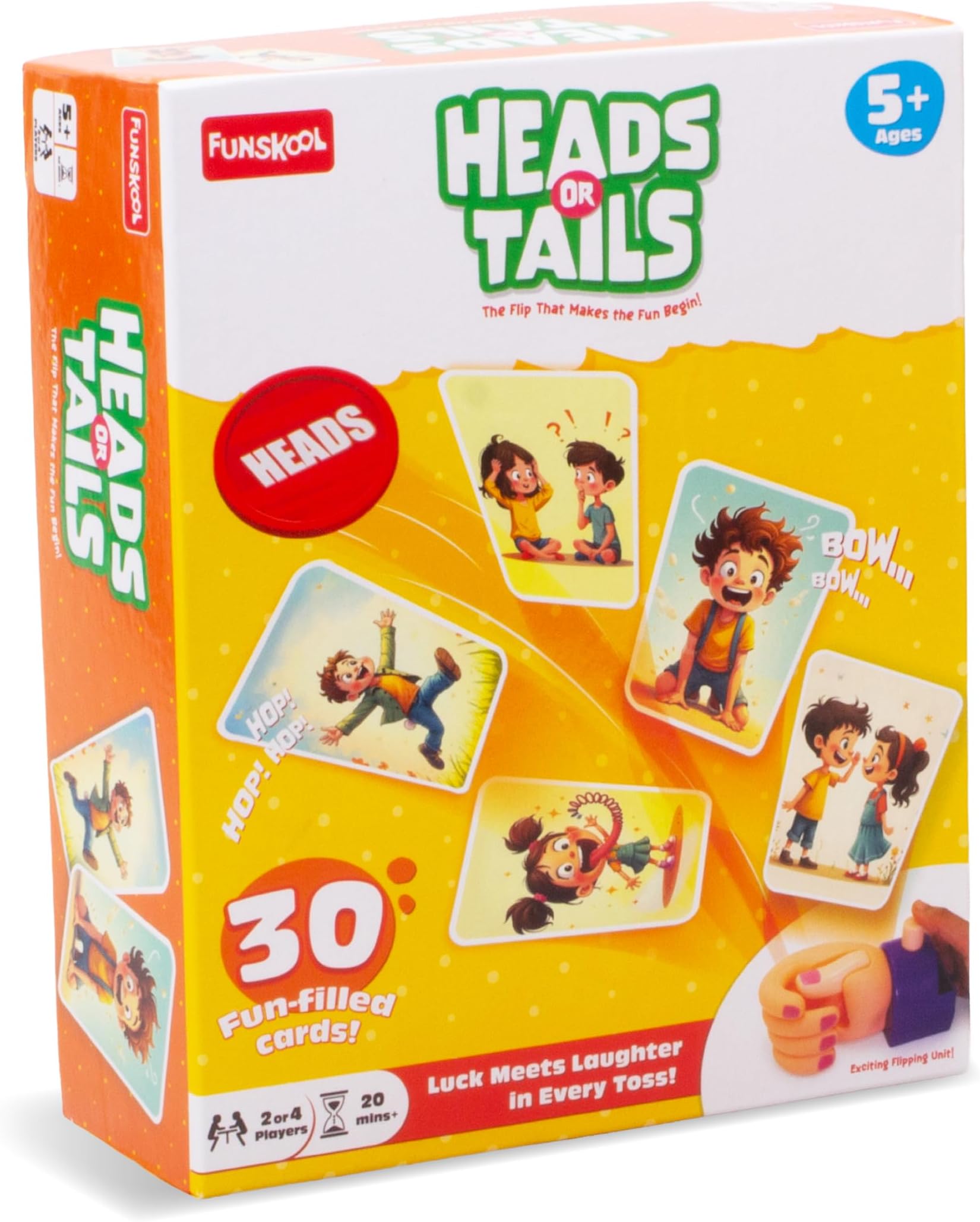 Funskool Games, Heads Or Tails, Party Games for Kids & Family, 2-4 Players, Ages 6 and Above