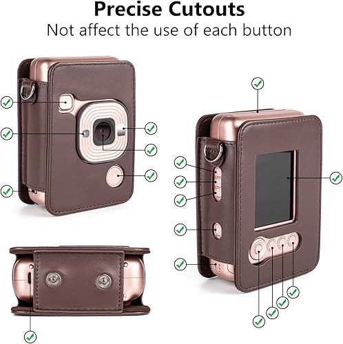 Miniatura 3 de kinokoo Funda para cámara Fuji Instax Mini LiPlay Hybrid Instant Film - Funda de piel sintética para Instax Mini LiPlay para proteger la cámara con