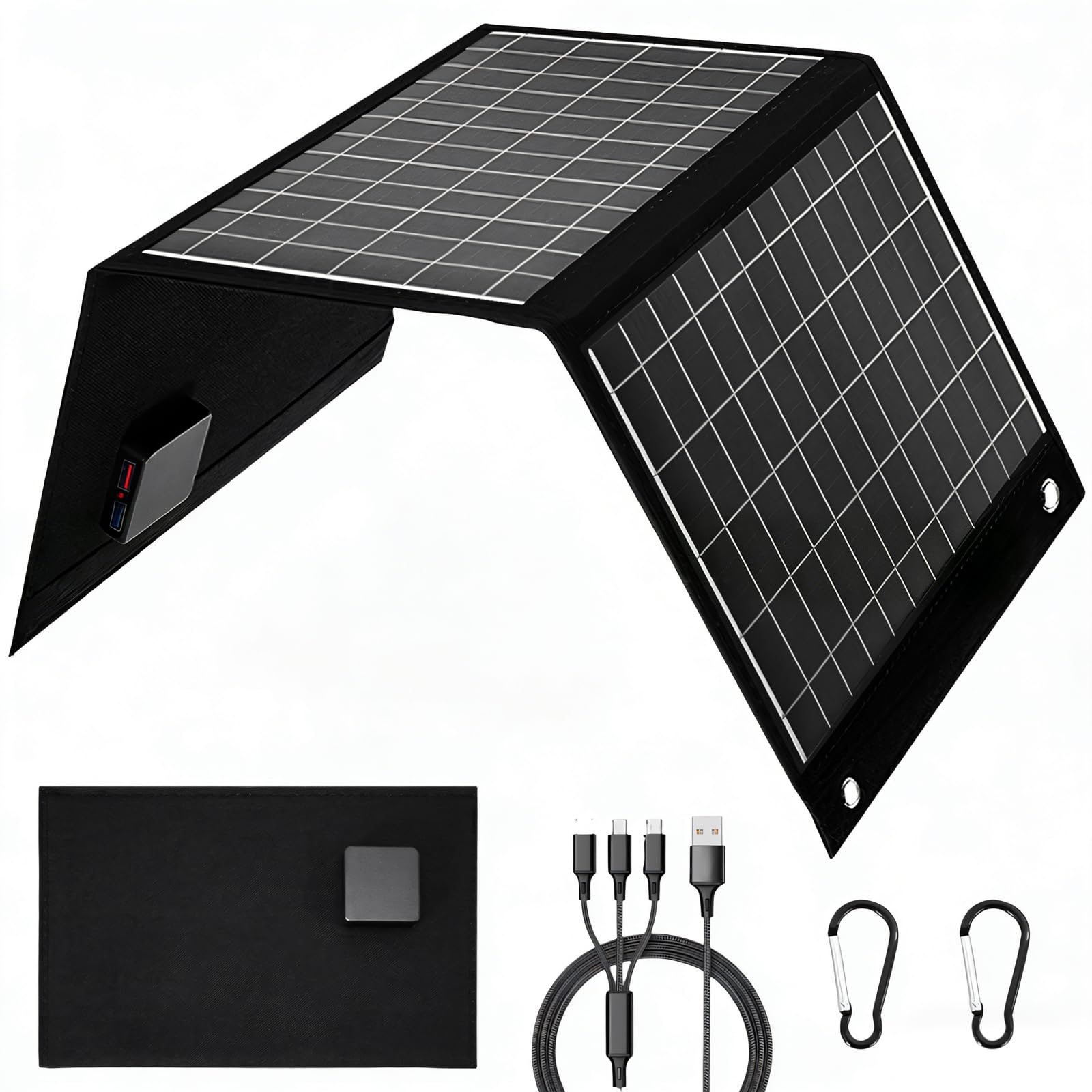 Dispositivo a energia solare da 28 W con due porte USB a ricarica rapida, ideale per campeggiatori ed escursionisti campeggio dispositivo solare