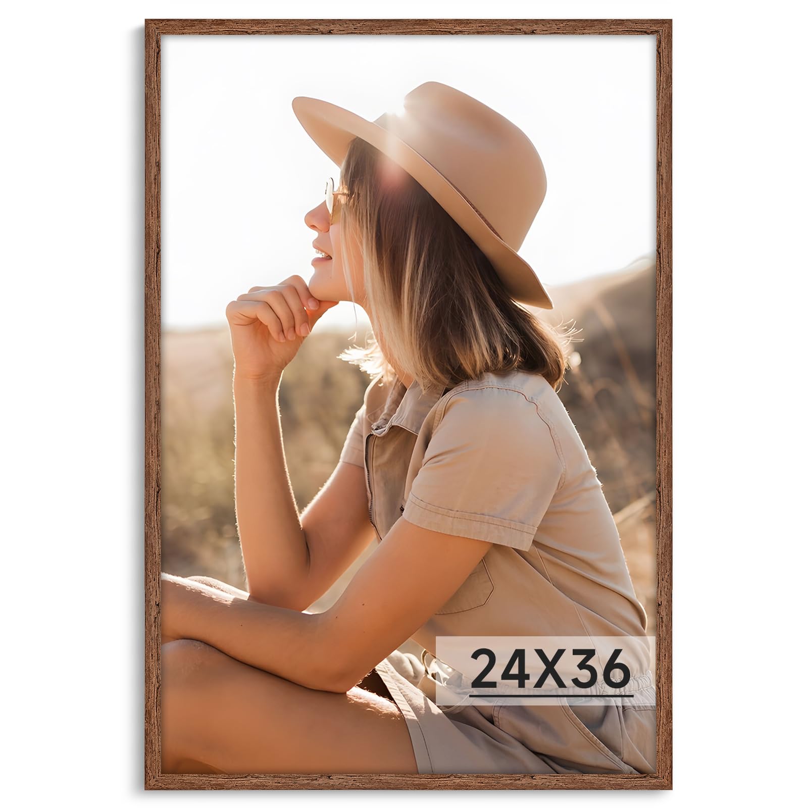 Photo 1 of HLiWEGNS Light Walnut 24x36 Picture Frame