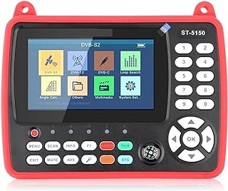 Satellite Finder Signal Meter ST-5150 DVB-S2/T2/C Combo HD Satellite Finder Meter H.265 HEVC MPEG-4 QPSK 8PSK 16APSK 4.3 Inch TFT LCD Screen for Adjusting Sat Dish