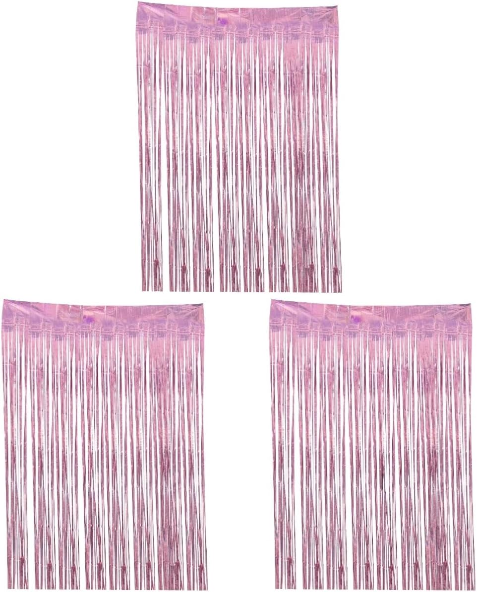 Fringe Pink Shiny Booth Christmas LIC Background Curtain