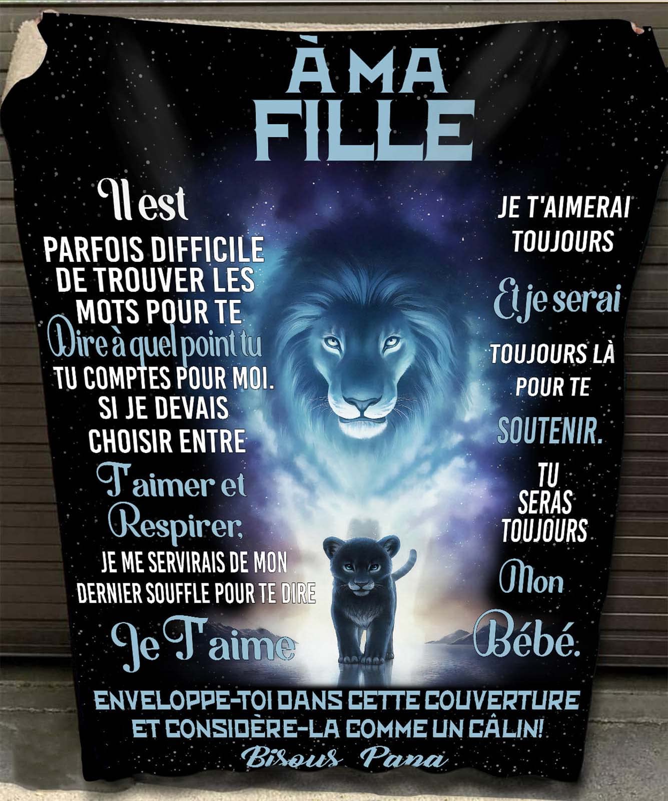 Couverture personnalisée lettre à ma fille pour Noël et anniversaire