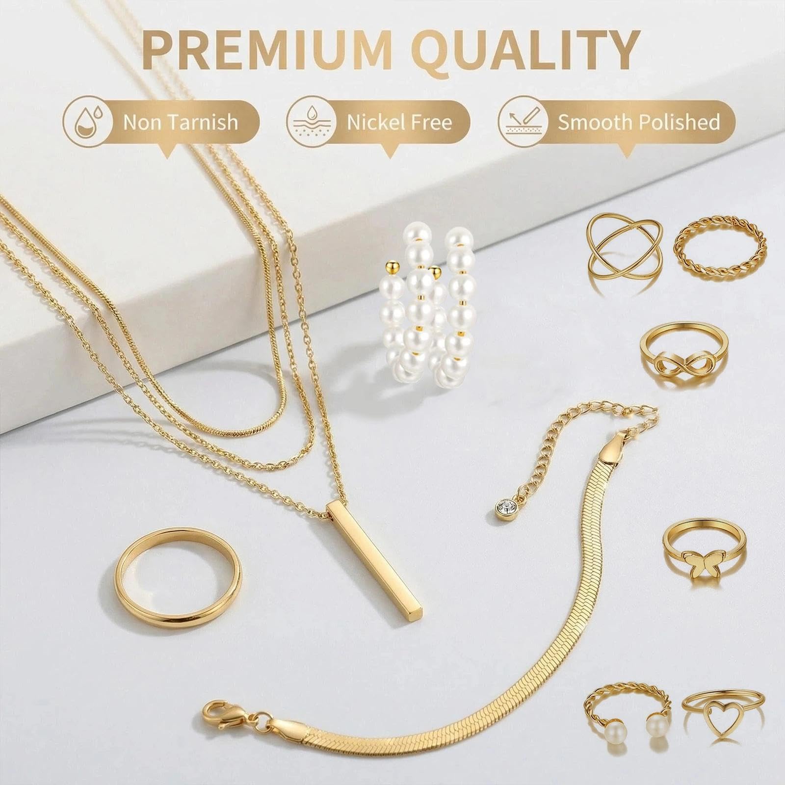 36 Pezzi Parure Gioielli Donna Set Di Gioielli Oro, Bigiotteria Donna Offerta, Set Orecchini Anelli Collana Choker Bracciale Donna, Orecchini E Anello Setper Uso Quotidiano E Occasioni Speciali