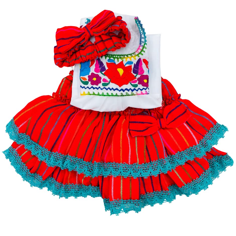 Primavera Girl Set - Mexican Children Outfit - Girls Party Set - 5 De Mayo Outfit- Girls Fiesta Outfit - Guelaguetza Designs