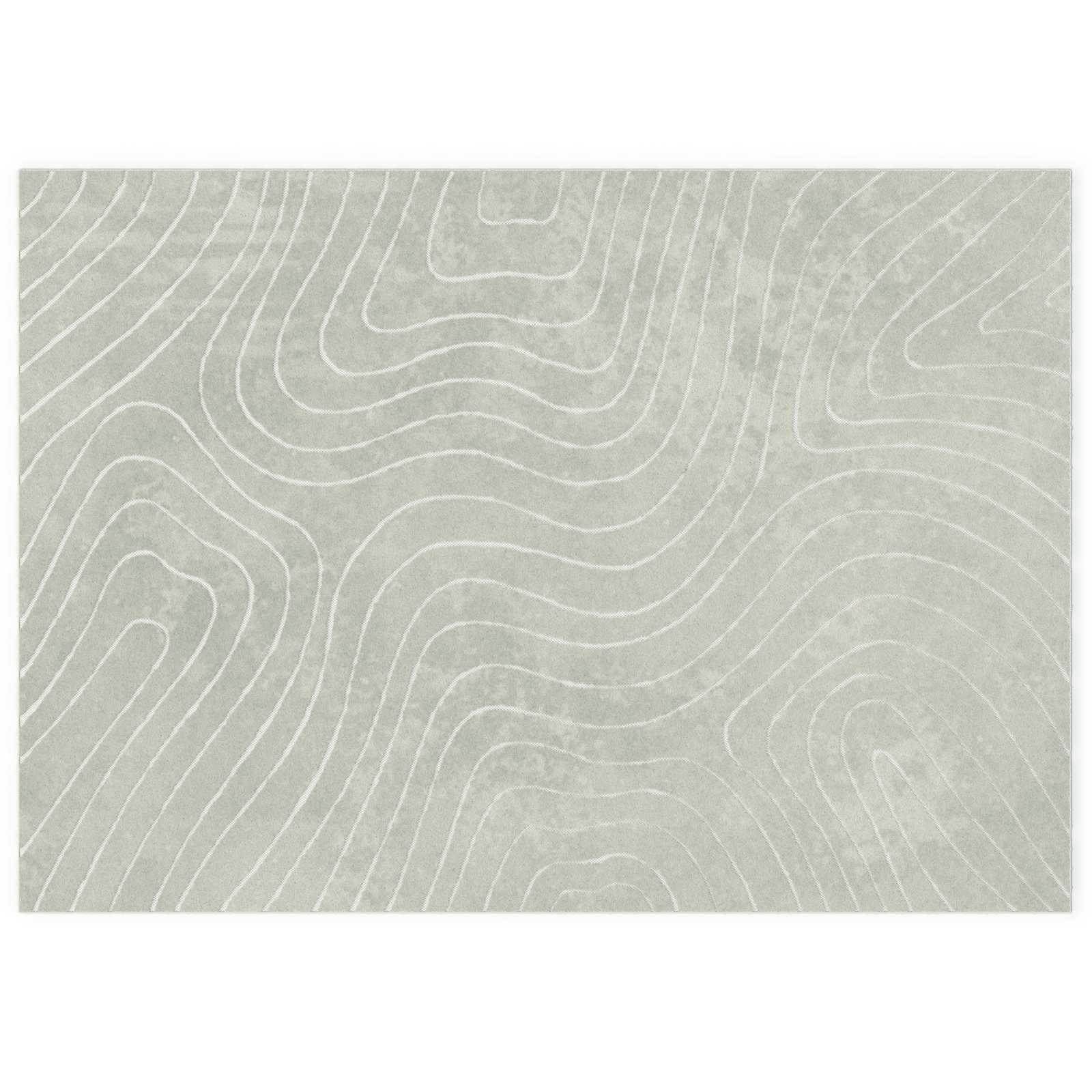 Tapis haut de gamme Palmeras vert 200 x 280 cm en polyester doux intérieur extérieur