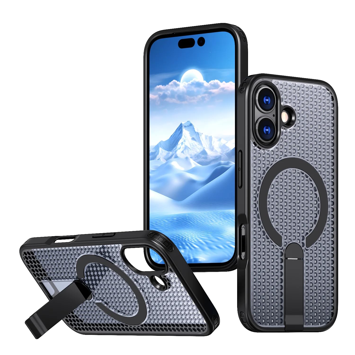 Étui iPhone 14 Pro respirant pour le jeu vidéo avec support de table rétractable - 8