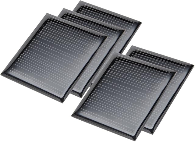 sourcingmap 5Pcs 5V 60mA Poly Mini Solar Cell Panel Module DIY for Phone Light Toys Charger 50mm x 43mm