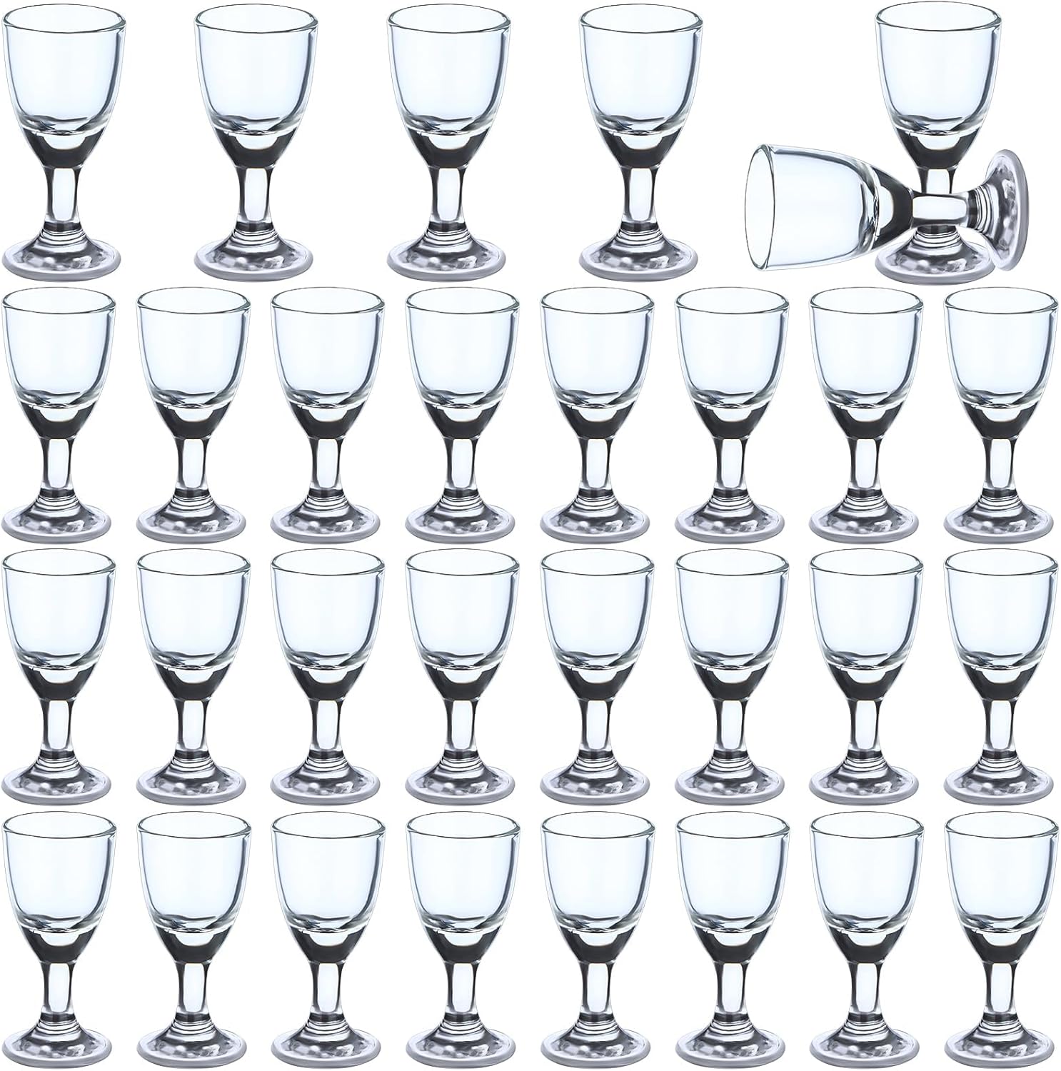 30 Pack Shot Glass Bulk Set with Stem 15 ml/0.5 oz Ounce Clear Shot Round Shot Glasses Small Glass Shot Cups for Vodka, Whiskey, Tequila, Espresso, Liquor - Image 6