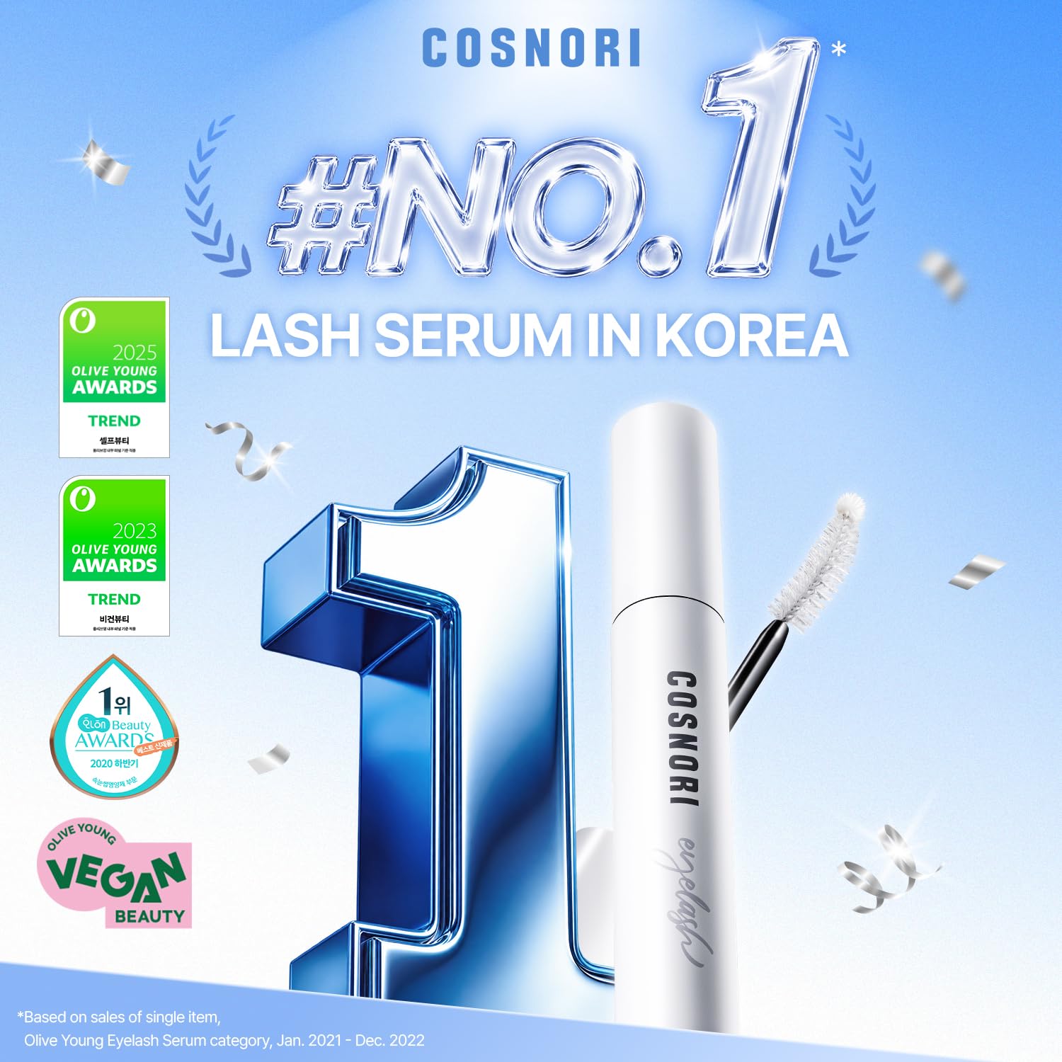 Amazon.com: COSNORI Long Active Eyelash Serum, 0.3 fl.oz. | Korean