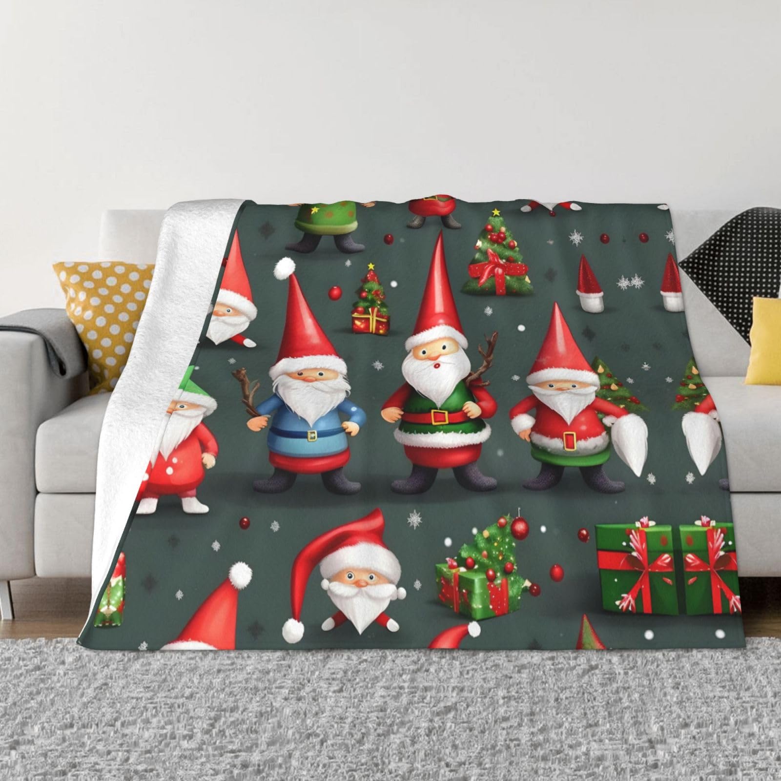 Couverture douce et chaude en flanelle Noël lit canapé extérieur