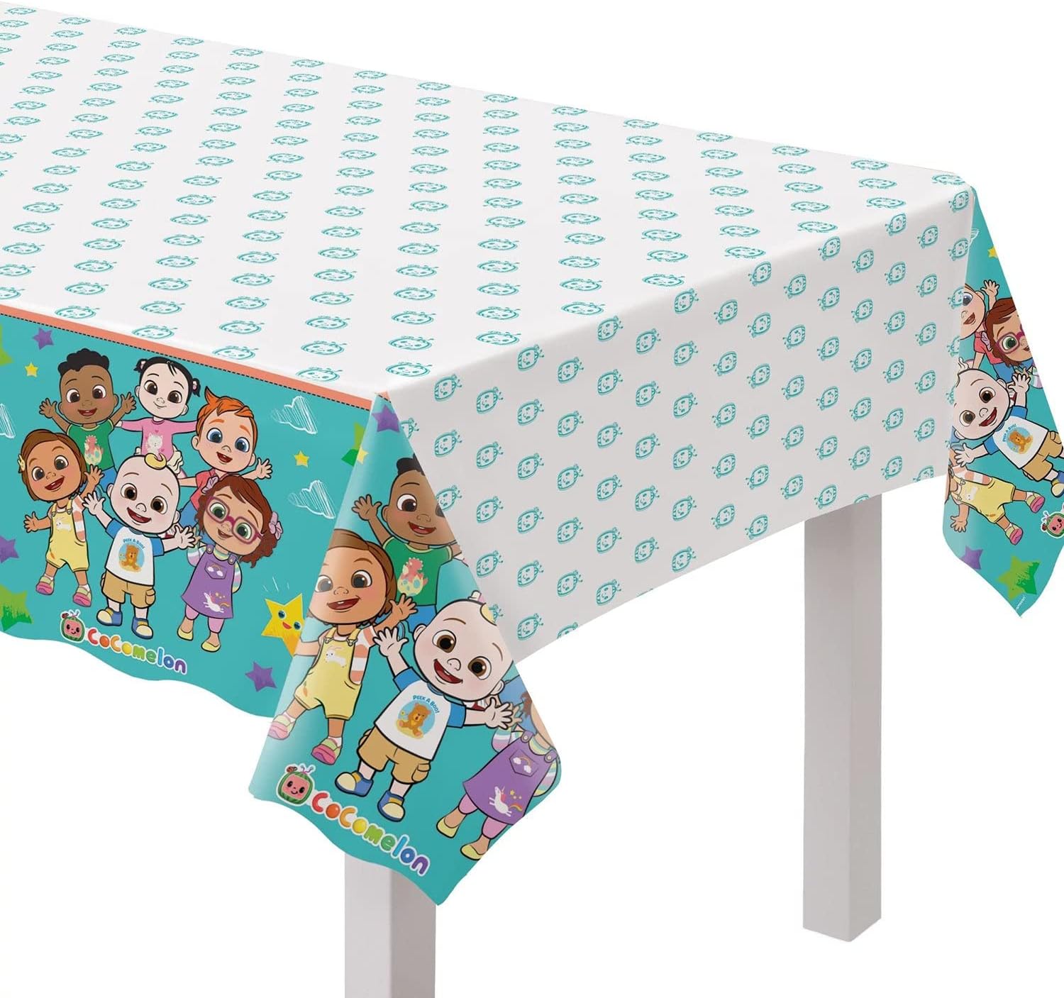 Cocomelon-Themed Plastic Table Cover - 54" x 96" (1 Pc.) - Fun & Vibrant Design - Perfect for Birthdays & Special Occasions