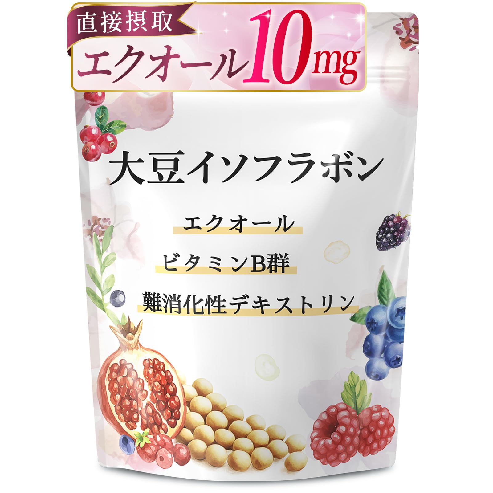 Amazon | Vanoble エクオール10mg 大豆イソフラボン 30mg サプリ