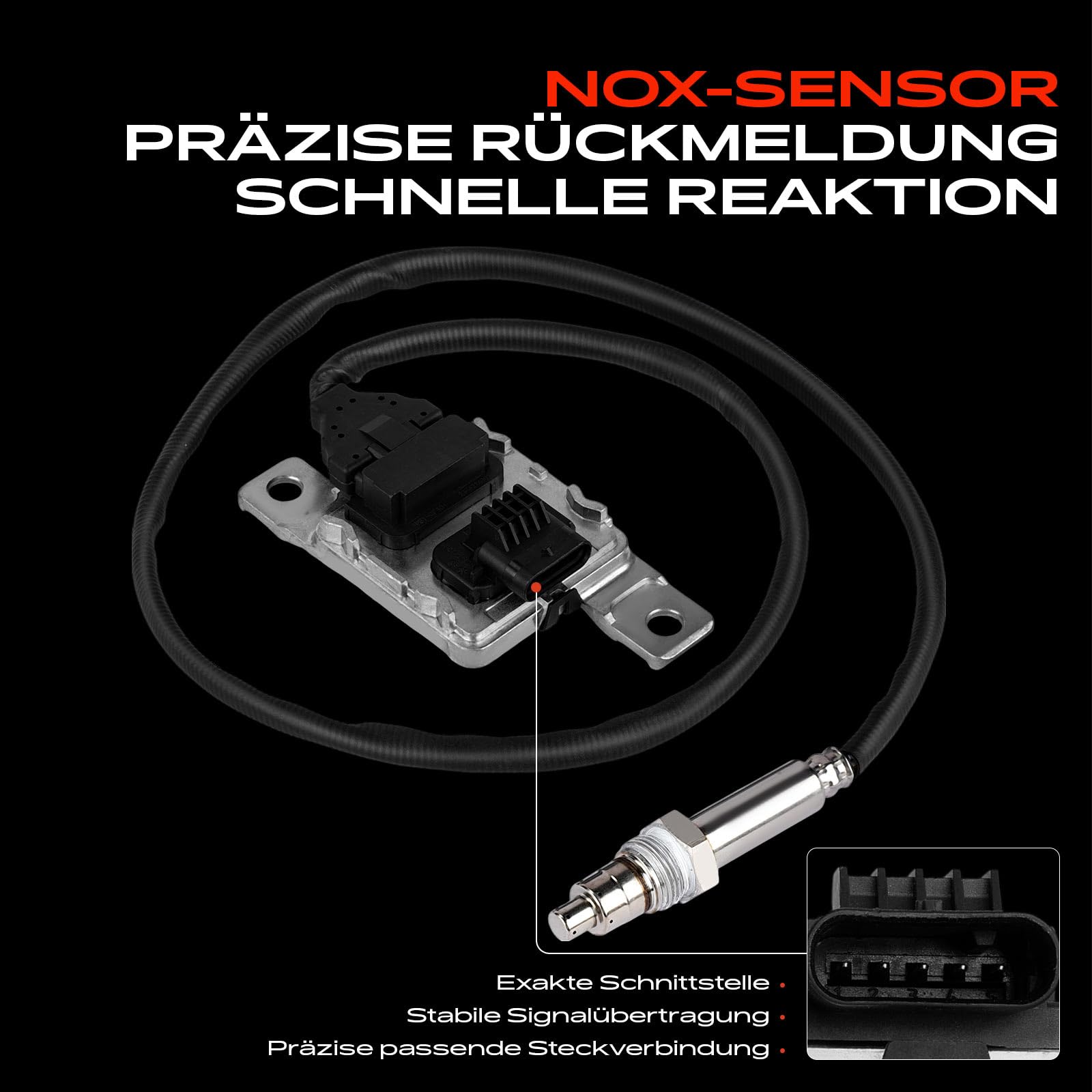 Frankberg Noxsensor Klopfsensor Sensor Hinten 5-Polig Kompatibel mit A6 Allroad 4GH 4GJ A6 Avant 4G5 4GD A6 4G2 4GC A7 Sportback 4GA 4GF A6 4G2 C7 4GC Replace# 4G0907807C
