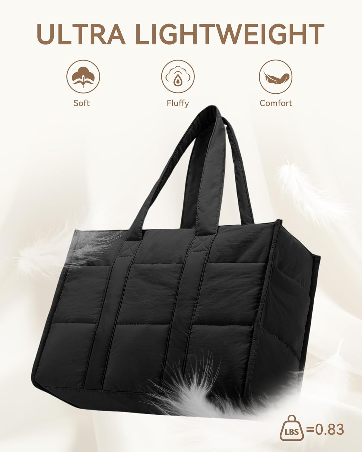 Becokan Tote Bag for Women Large Puffer Laptop Bag with 16 Pockets for Teacher Nurse Shoulder Handbag for Travel Work School - Image 5