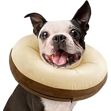 Kuoser Inflatable Dog Cone Collar, Soft Dogs Cone Alternative After Surgery, Dog Donut Collar to Stop Licking, Inflatable Puppy Cone Neck Pillow, Comfortable E-Collar for Small Medium Large Dogs, L
