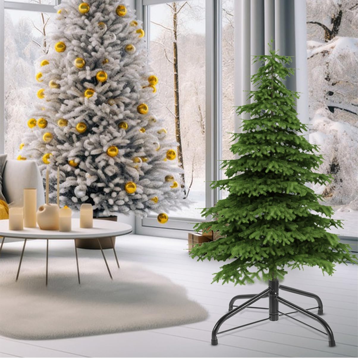 FONDOTIN Artificial Christmas Tree Stand Brackets 2 Pack Strong Support for Xmas Decorations Sturdy Abs Construction