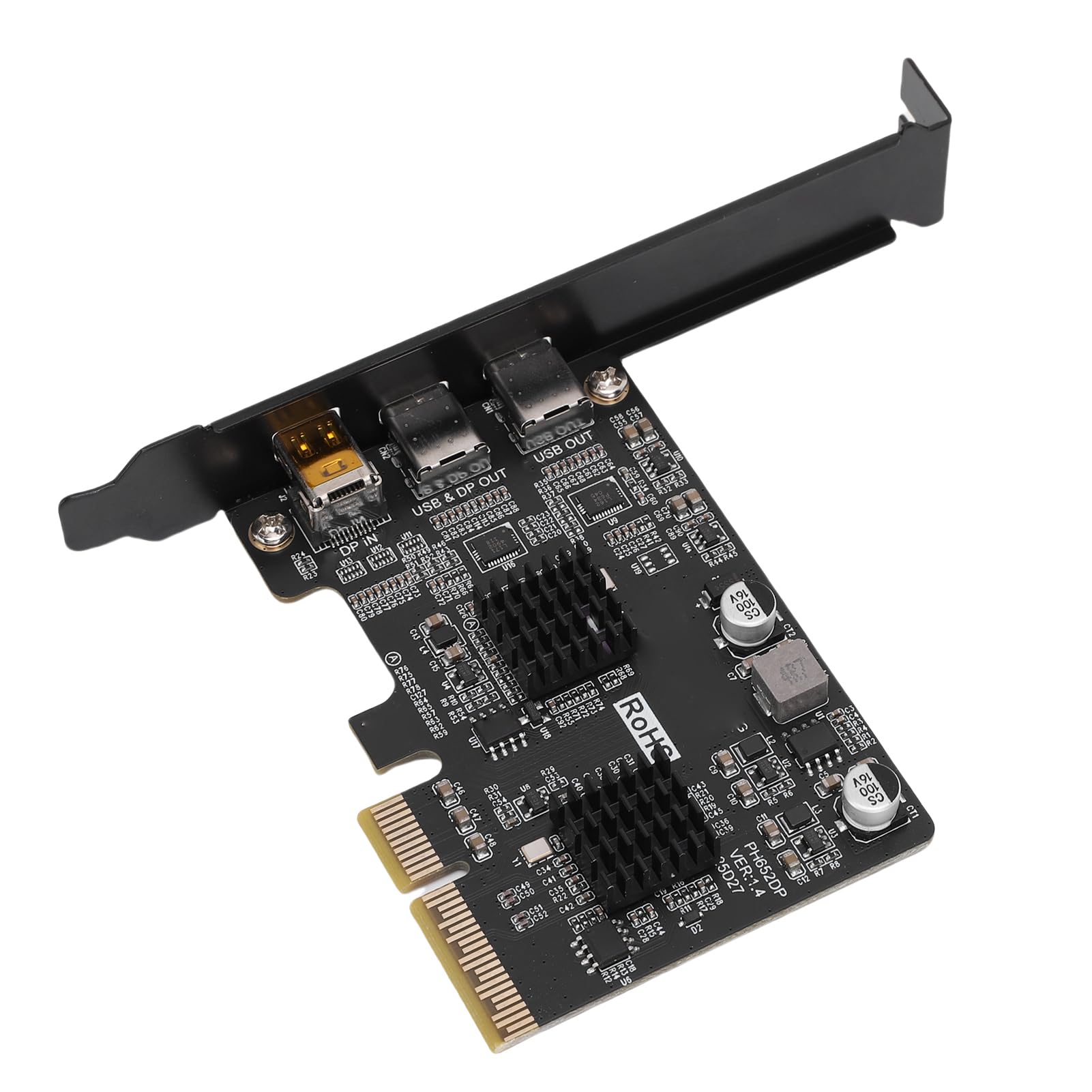 SUNGOOYUE Scheda PCIe USB C, Espansione Scheda Madre Doppia Porta USB 3.1 Gen 2 da 10 Gbps con Uscita Display Port di Tipo C per PC Desktop