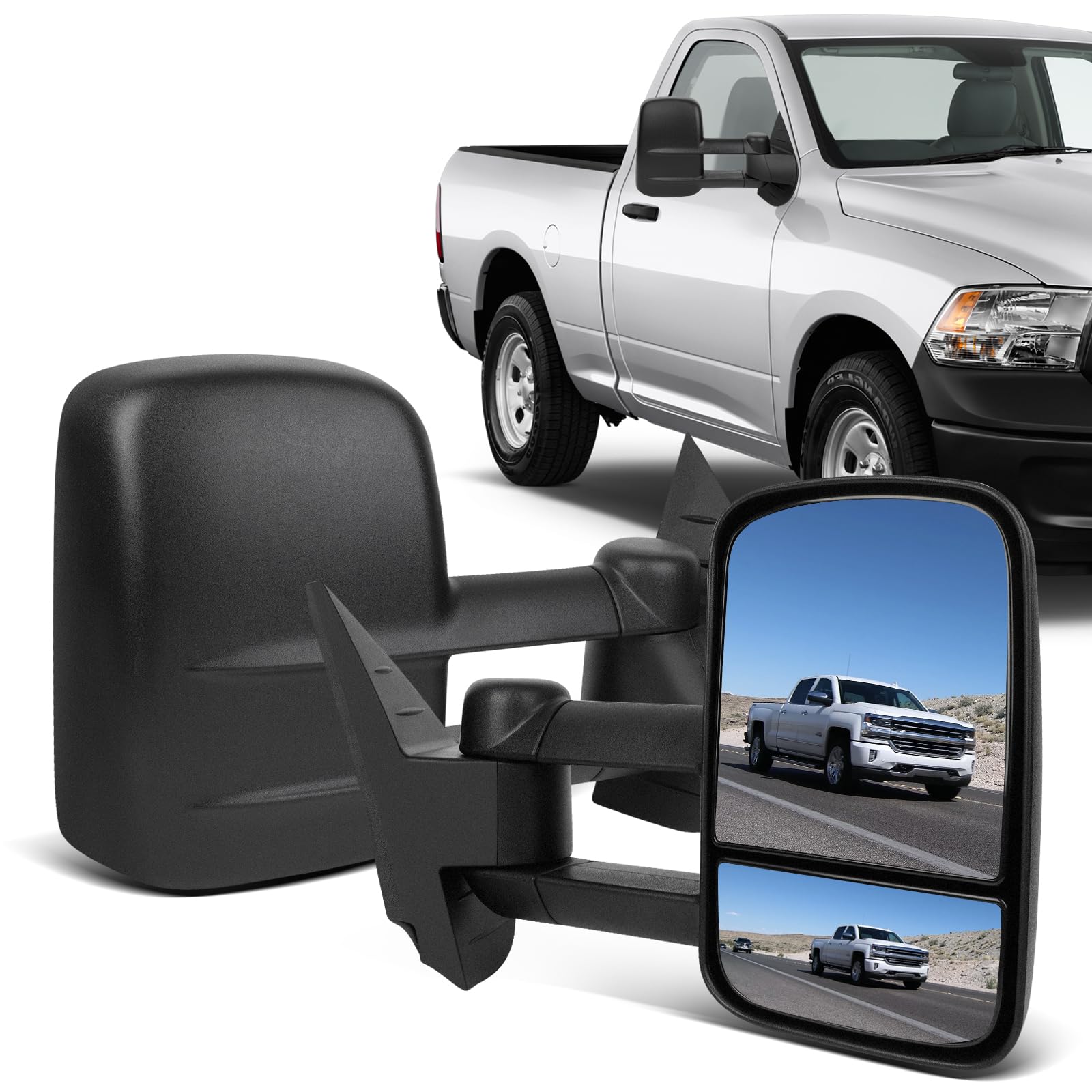 ECCPP Side View Mirrors For Chevy Silverado 2007-2013 - Heated Manual Folding With Turn Signal